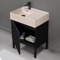Modern Small Black Bathroom Vanity, 24